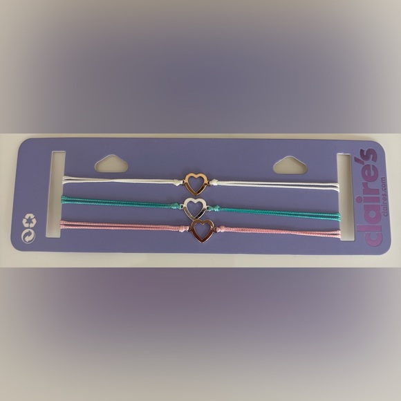 Heart Choker Necklace Set of 3 Heart Charm Chokers - Picture 2 of 5